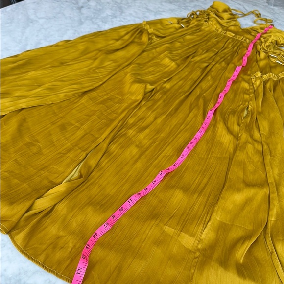 Free People Elegant chartreuse-Mustard-golden Halter Dress XS NWT - Picture 6 of 13